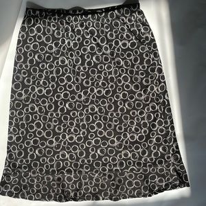 George Skirt Size Medium Black w/ White Circles and Ruffle detail